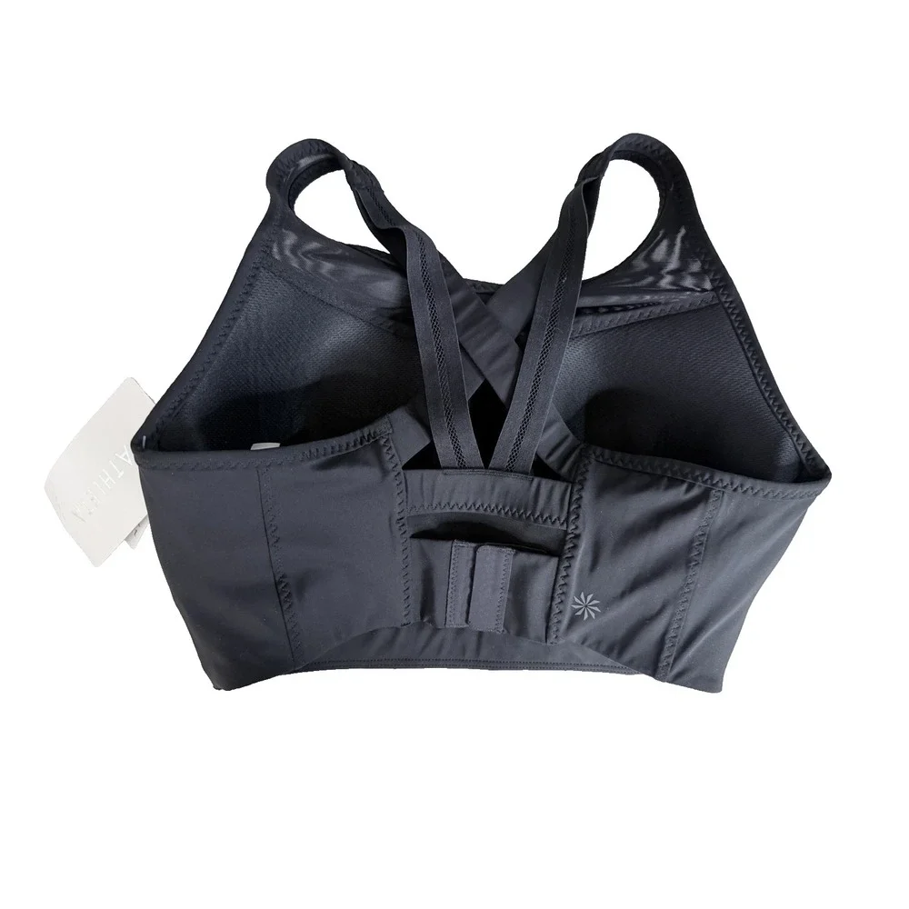 NWT $69 Athleta Gigi Sports Bra Black‎ Size S High Impact Fitness Athletic